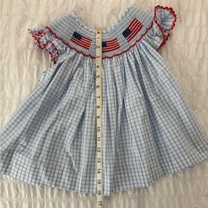 Cecil & Lou Smocked American Flag Top